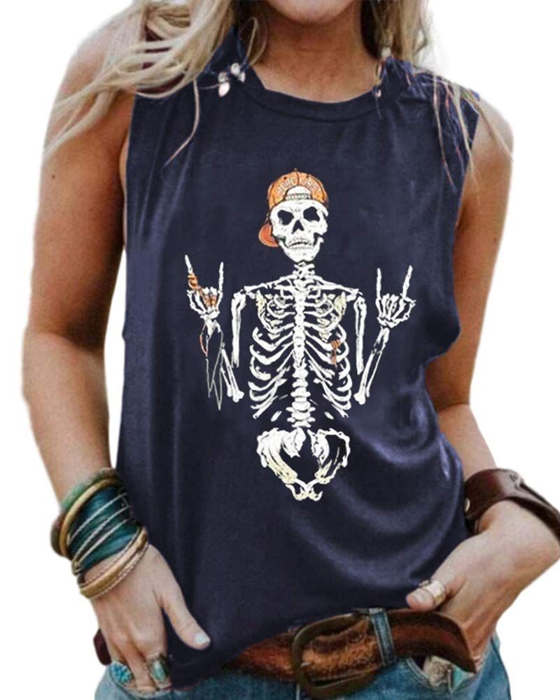 Women’s Casual Skull Graphic Tank for Summer Music Festivals — image 1