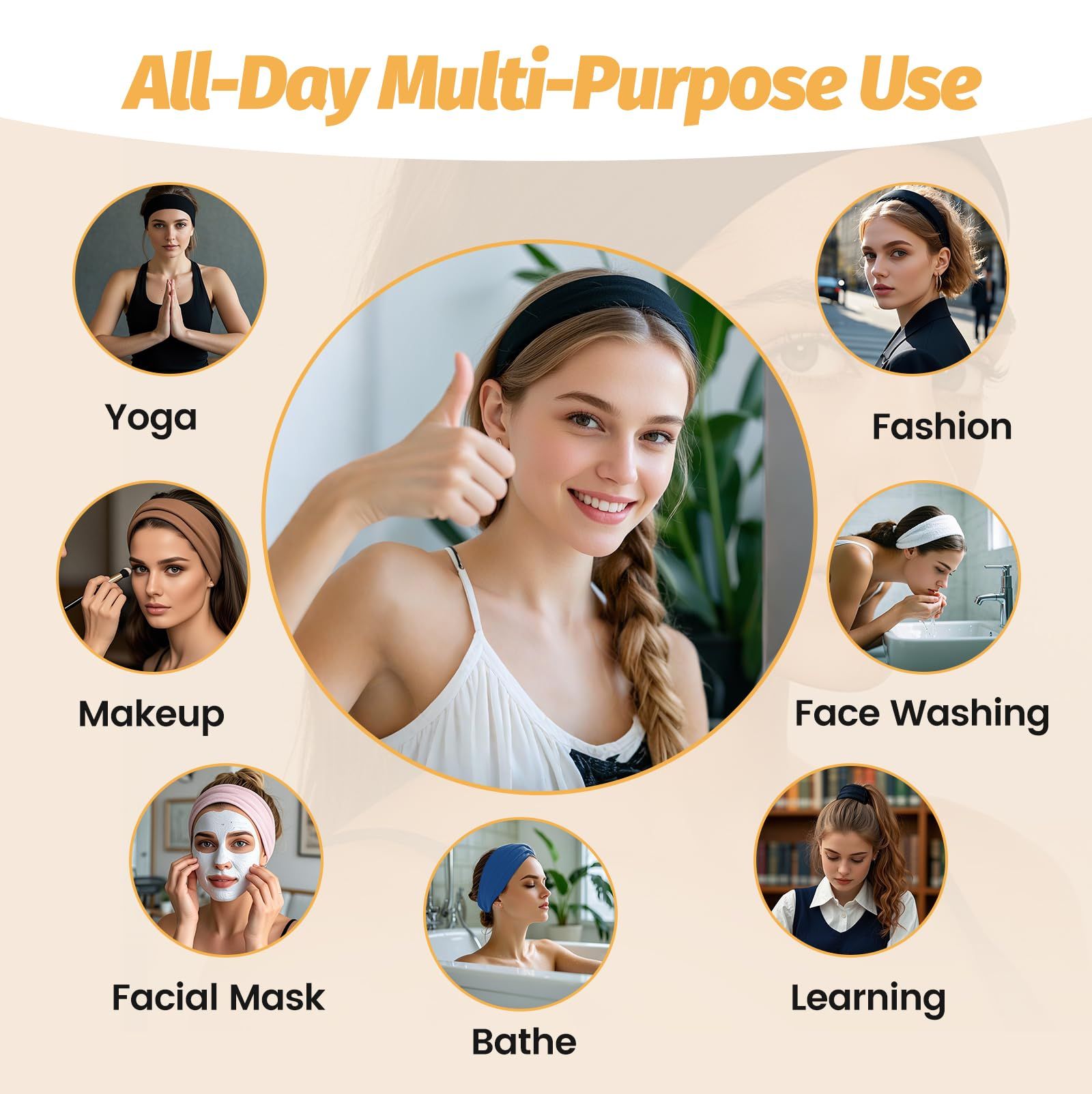 6pcsVersatile Stretch Headbands for Yoga view 4
