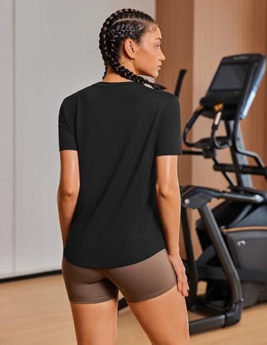 Versatile Soft Crew Neck Short Sleeve Top for Workouts view 2