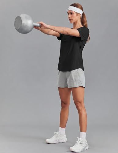 Versatile Soft Crew Neck Short Sleeve Top for Workouts view 6