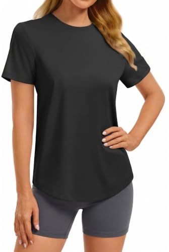 Versatile Soft Crew Neck Short Sleeve Top for Workouts