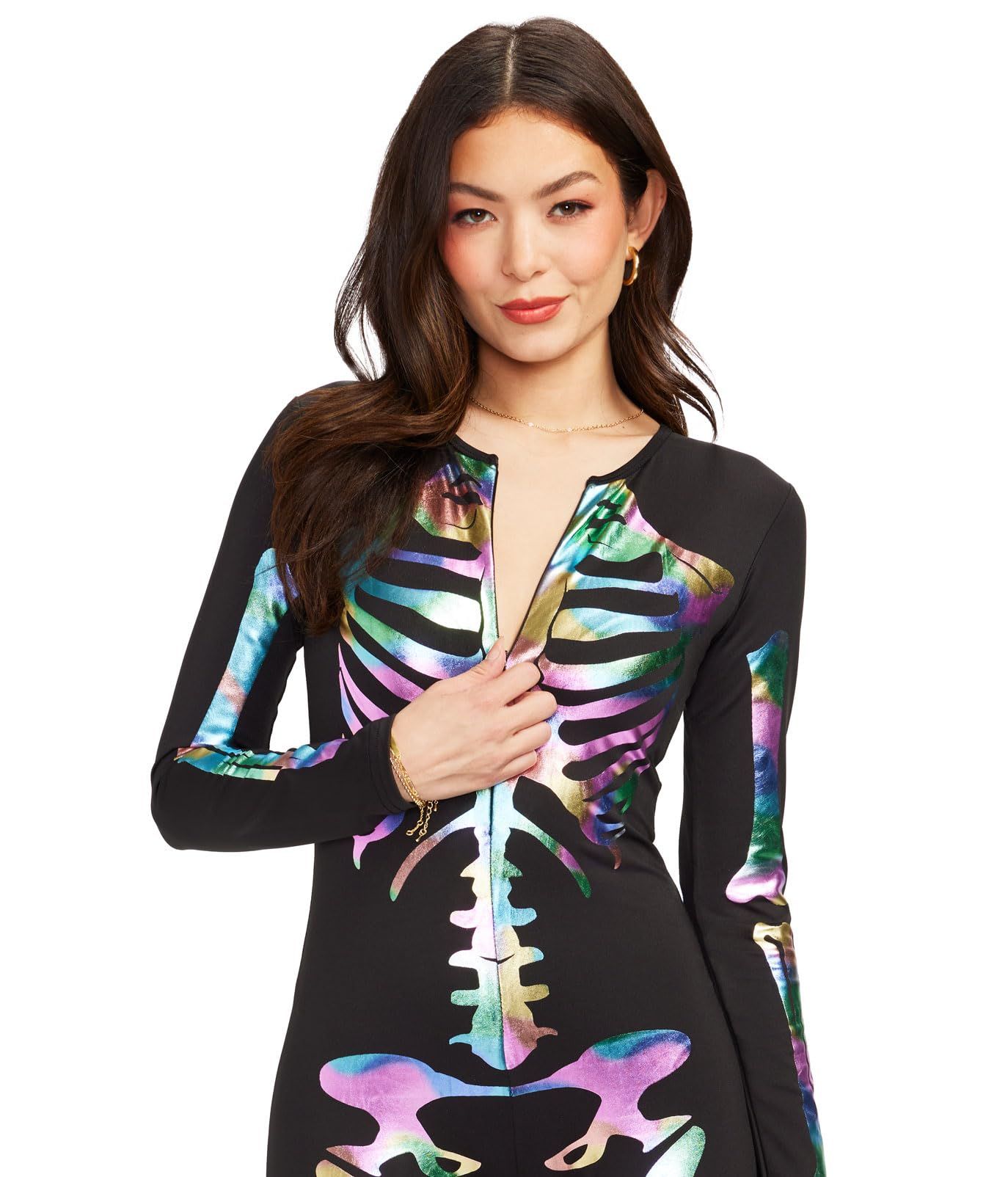 Iridescent Skeleton Bodysuit for Halloween Costume view 2