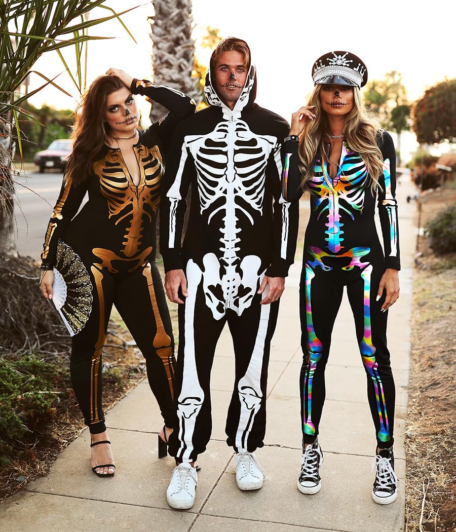 Iridescent Skeleton Bodysuit for Halloween Costume view 4