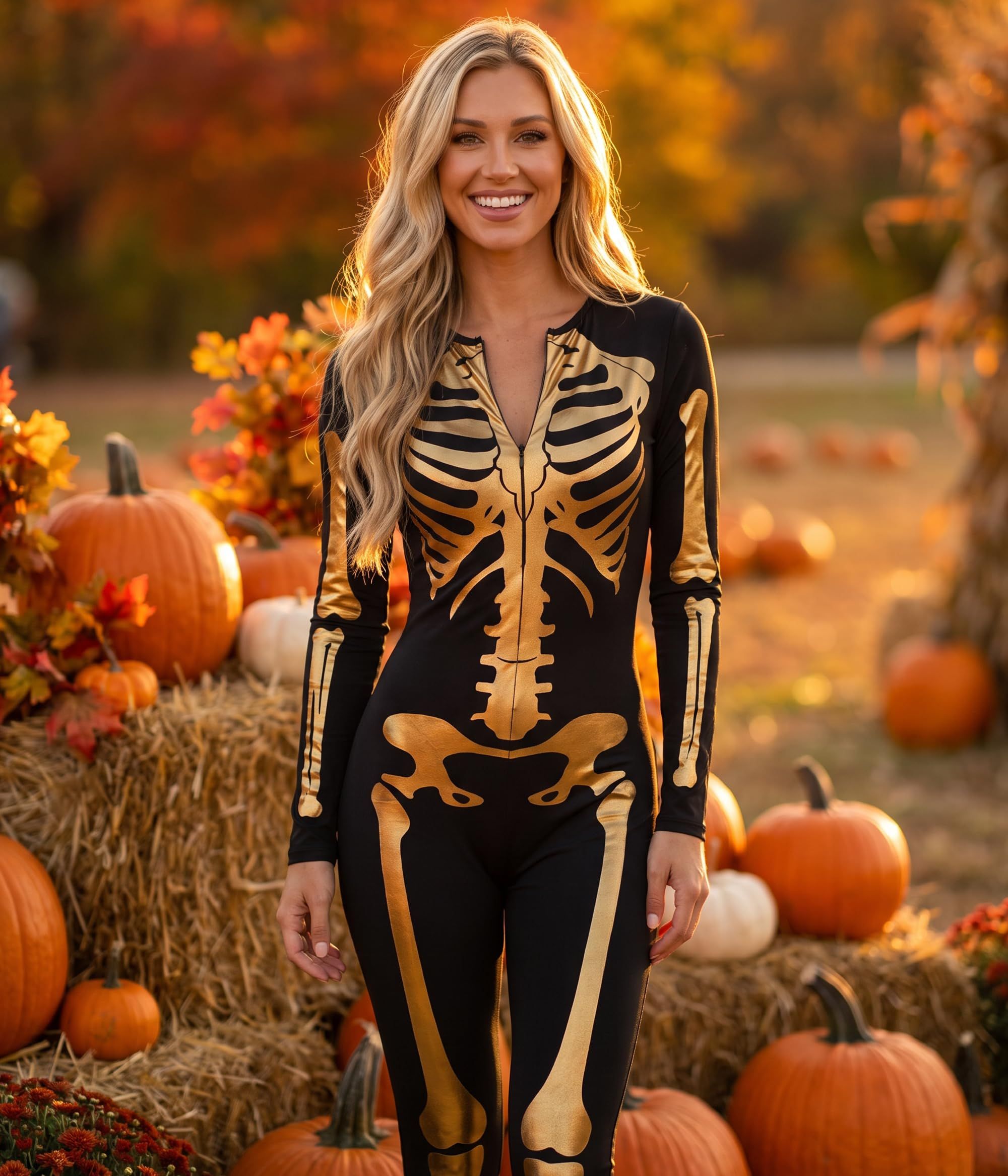 Stunning Skeleton Bodysuit for Halloween Costume Parties view 2