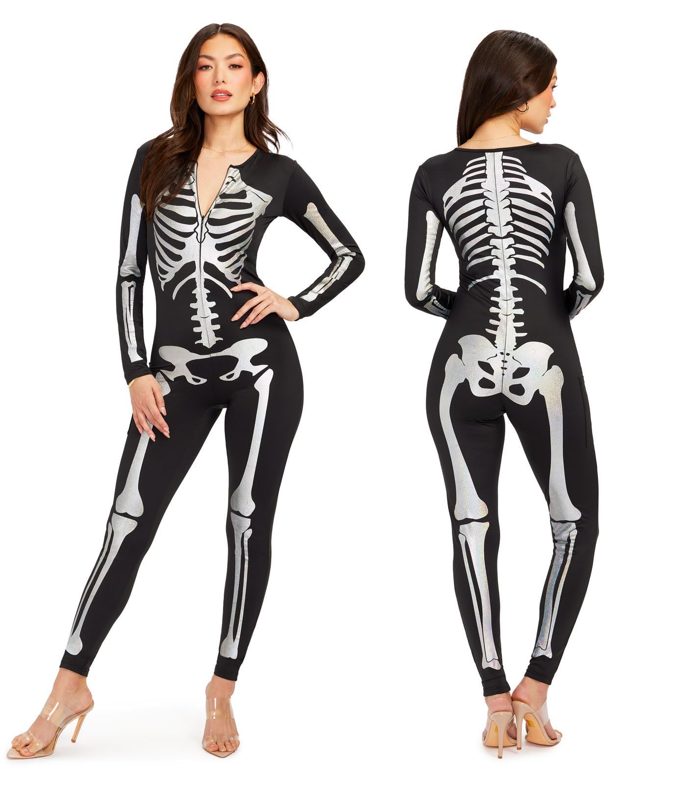 Skeleton Print Catsuit for Halloween Costume — image 1
