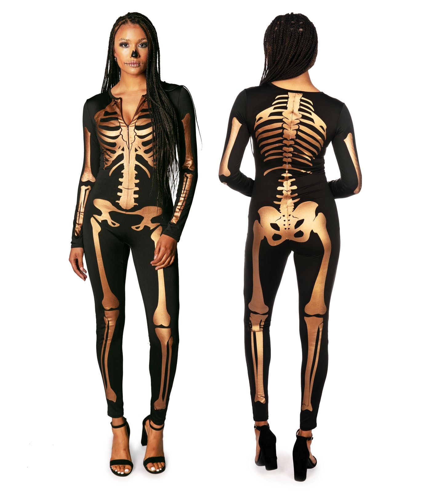 Skeleton Printed Bodysuit for Halloween Costume Parties & Themed Events — image 1