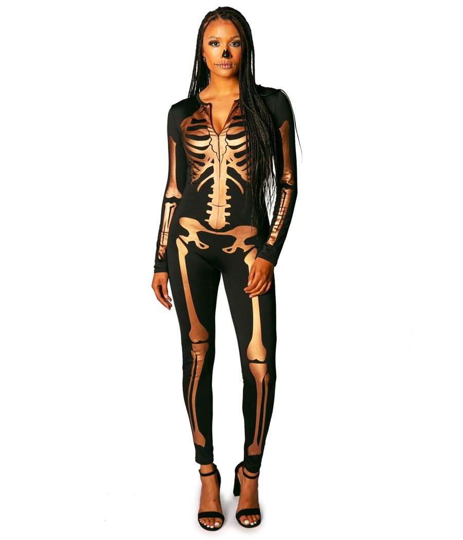 Skeleton Printed Bodysuit for Halloween Costume Parties & Themed Events view 4