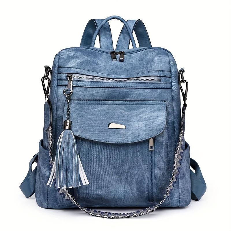Women'S Travel Backpack Stylish Backpack Leather Backpack Tassel Backpack view 6