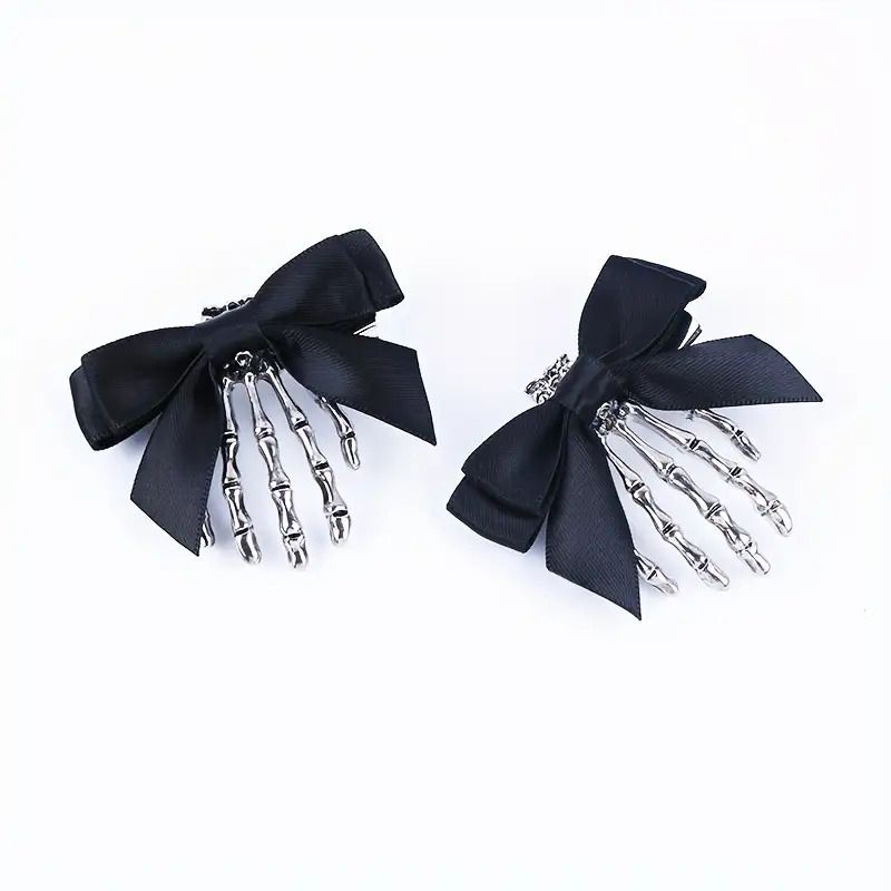 Bow Tie Skeleton Hair Clip Gothic Hair Accessories Women'S Hair Clip Festive view 3