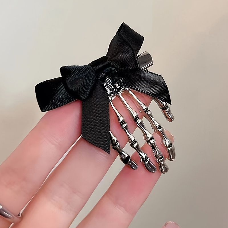 Bow Tie Skeleton Hair Clip Gothic Hair Accessories Women'S Hair Clip Festive view 4