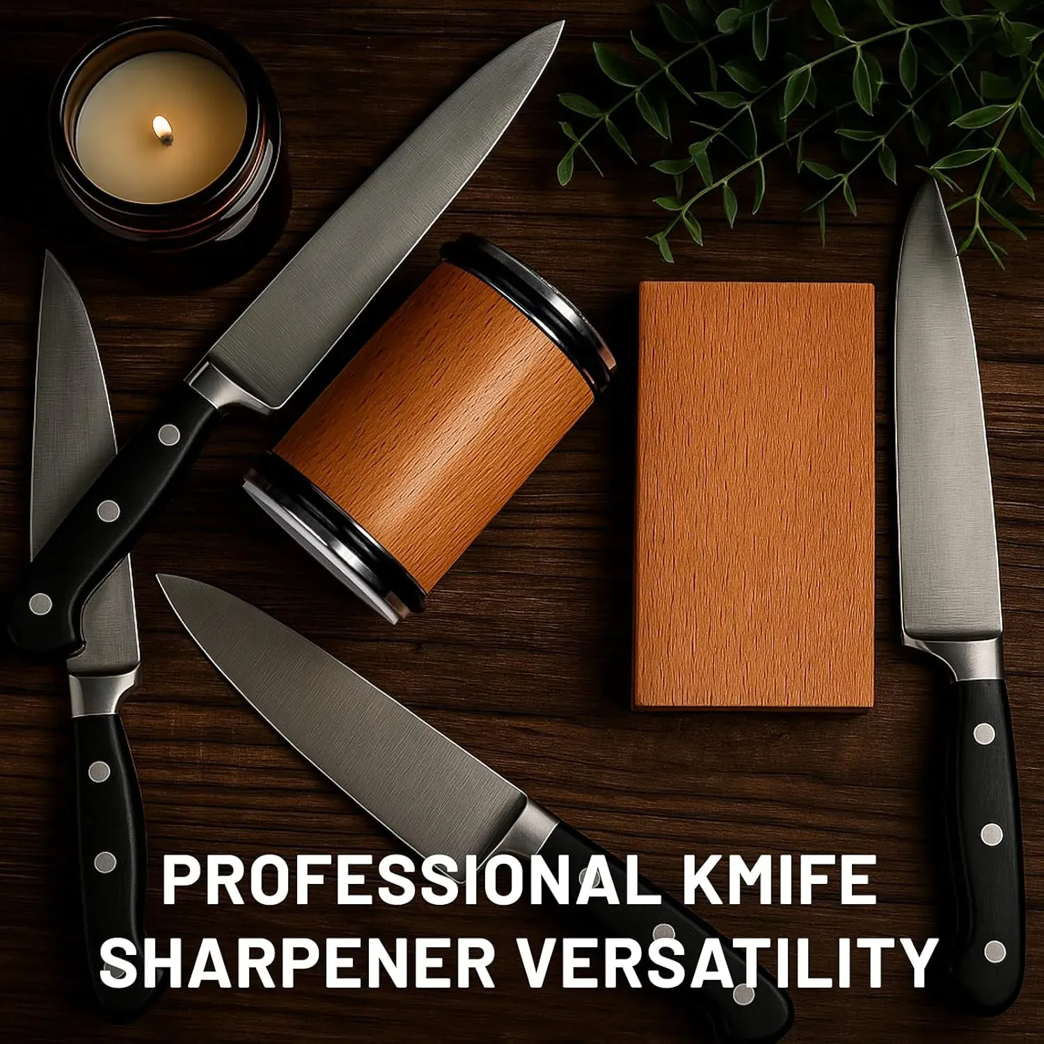 CARLA HOME Rolling Knife Sharpener - Brown - 15° & 20° Angle - Kitchen view 6