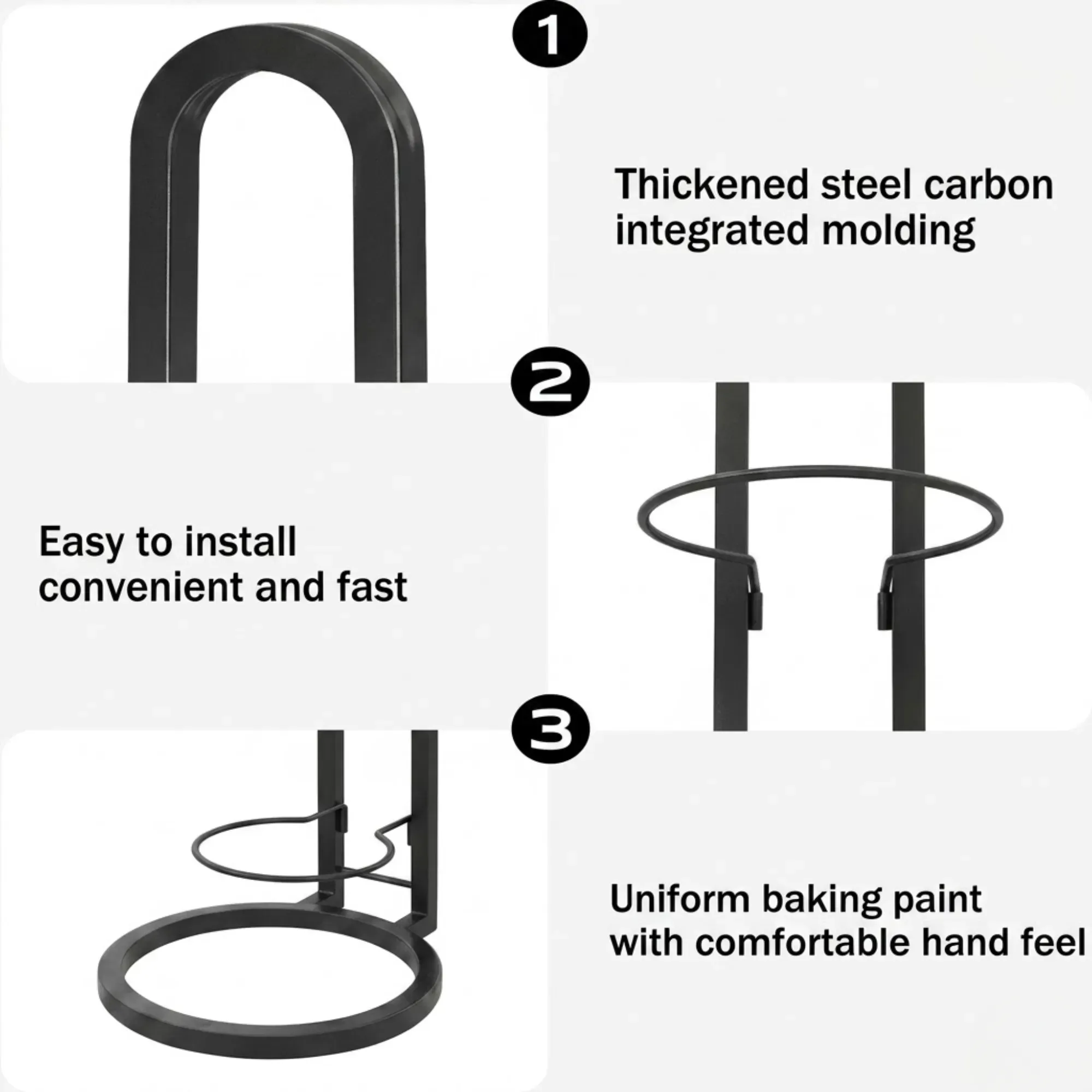 CARLA HOME 4 Tier Ball Storage Rack - Vertical Metal Stand - Black view 3