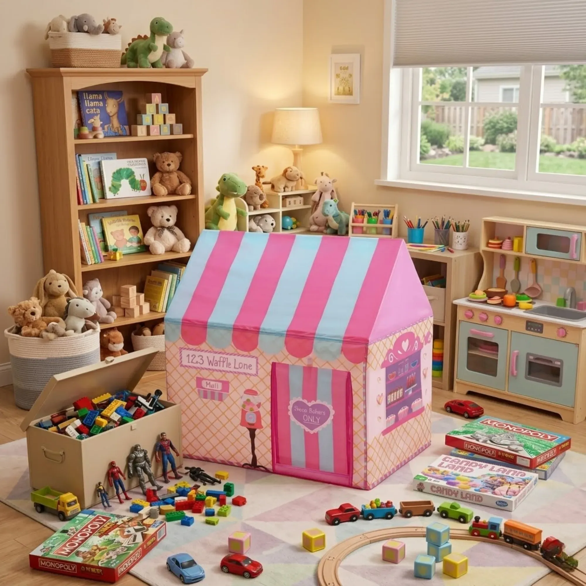 CARLA HOME Kids Ice Cream Bakery Play Tent Pink Pop Up Playhouse - Outdoor view 10