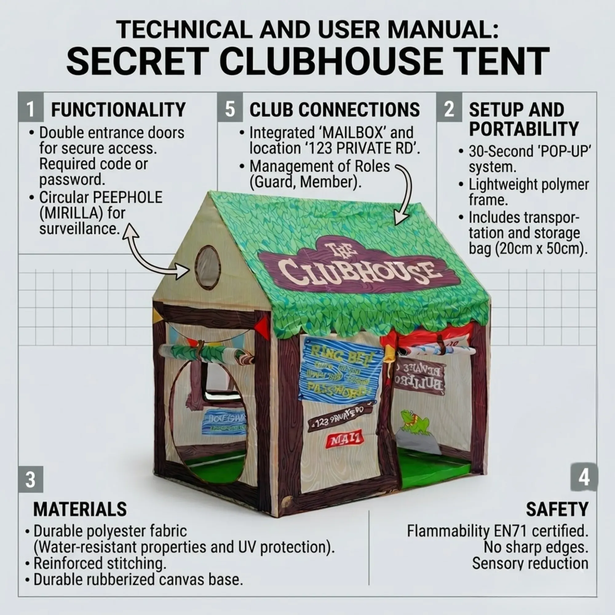 CARLA HOME Kids Clubhouse Play Tent - Green - Outdoor Play Equipment Play view 3