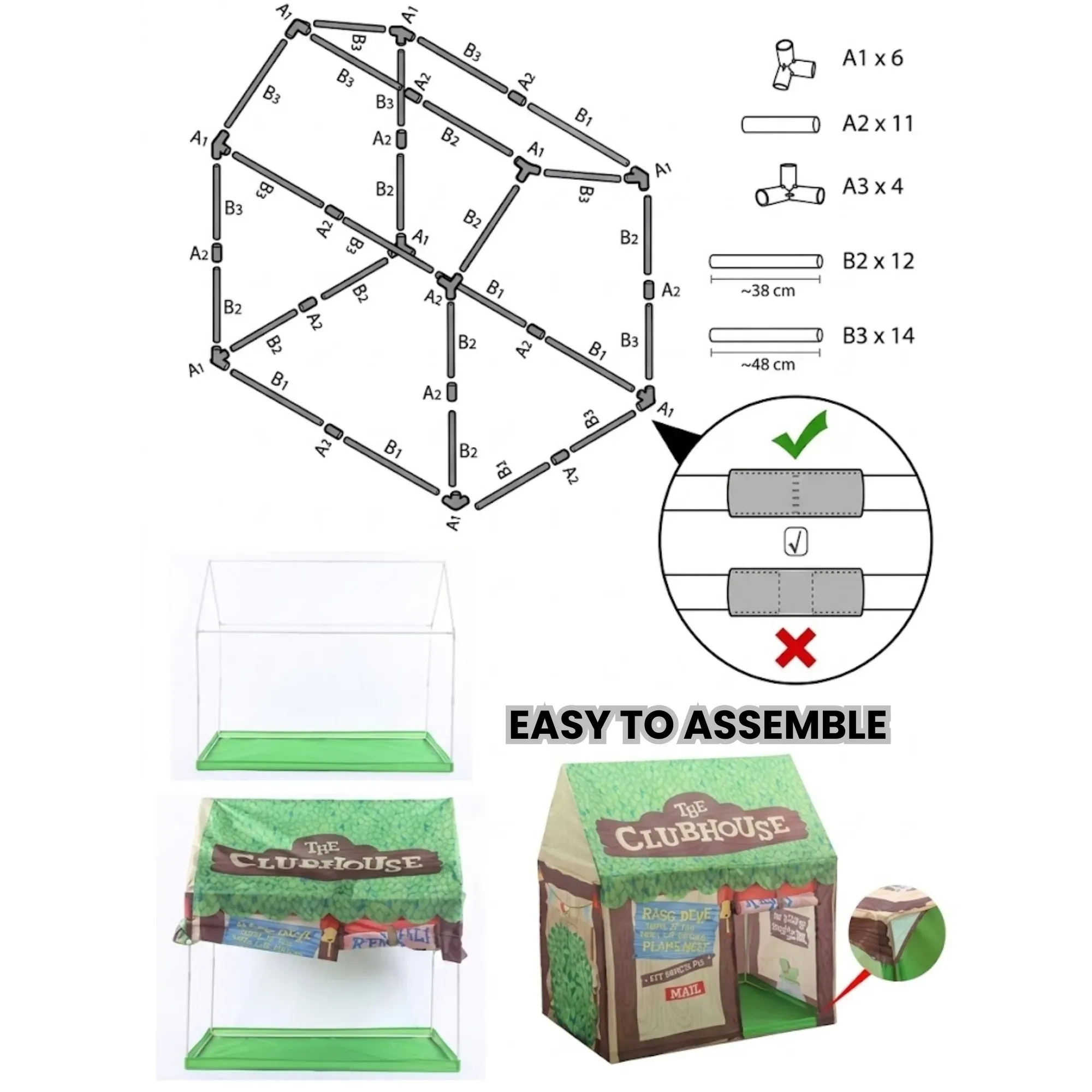 CARLA HOME Kids Clubhouse Play Tent - Green - Outdoor Play Equipment Play view 8