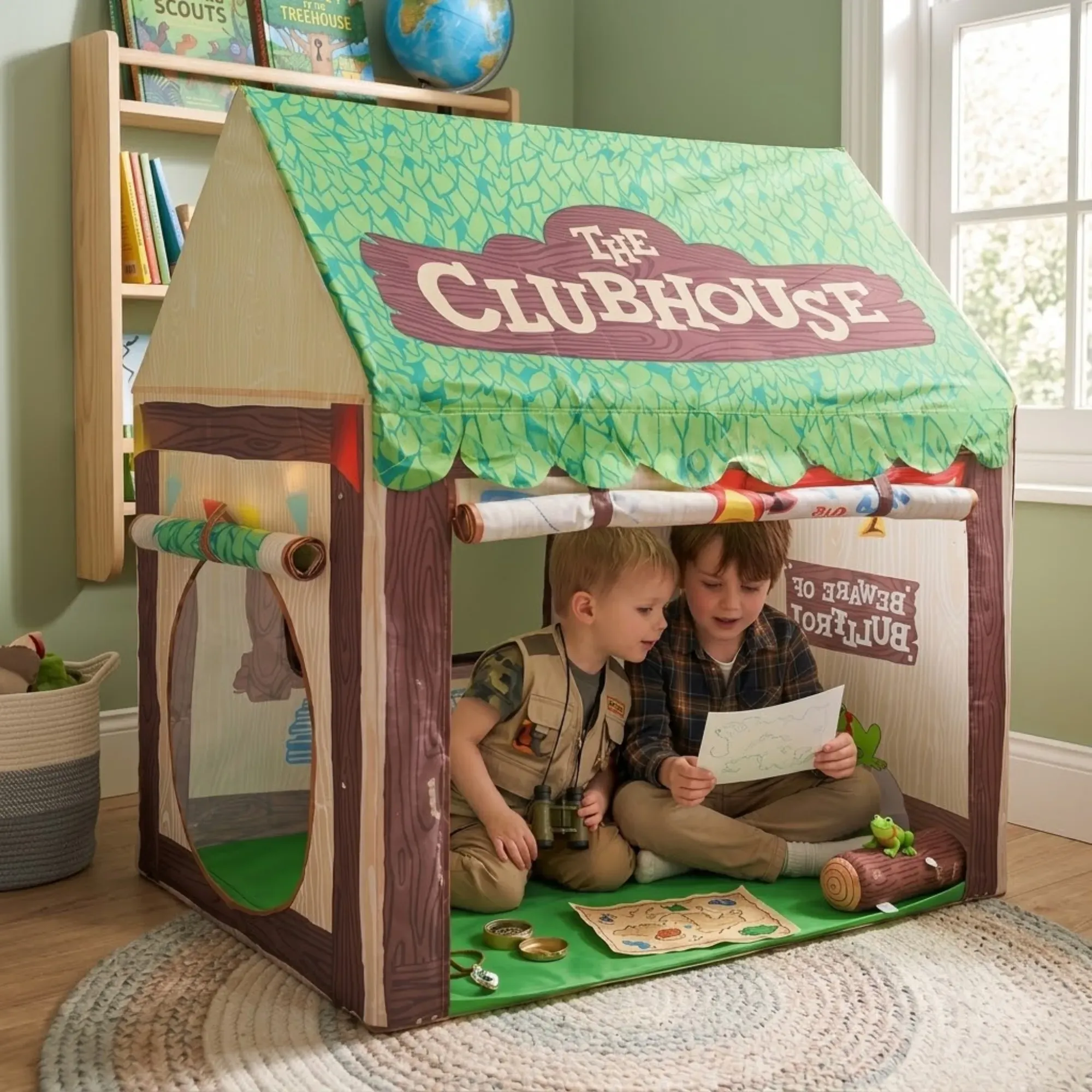 CARLA HOME Kids Clubhouse Play Tent - Green - Outdoor Play Equipment Play view 9