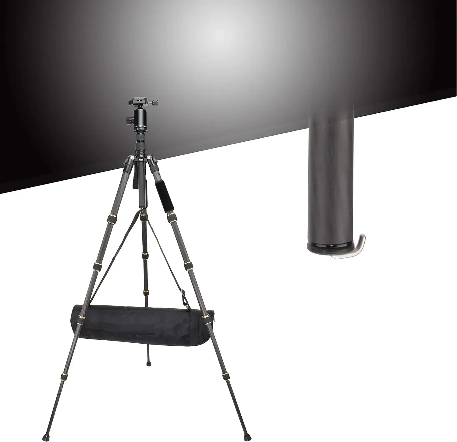 CARLA HOME Metal Monitor Stand Riser with Drawer - Black - Office - Monitor view 9