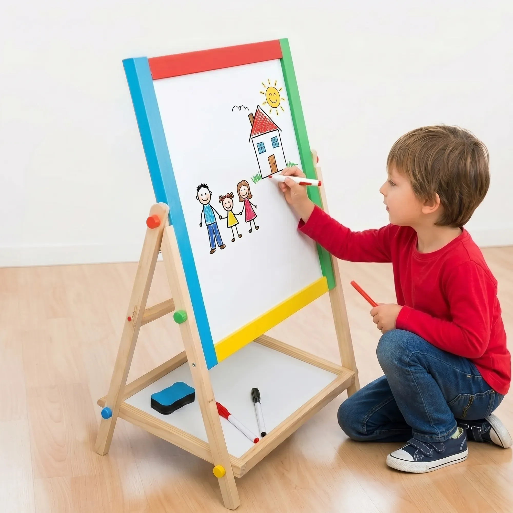 CARLA HOME 2-in-1 Kids Art Easel Chalkboard & Whiteboard view 7