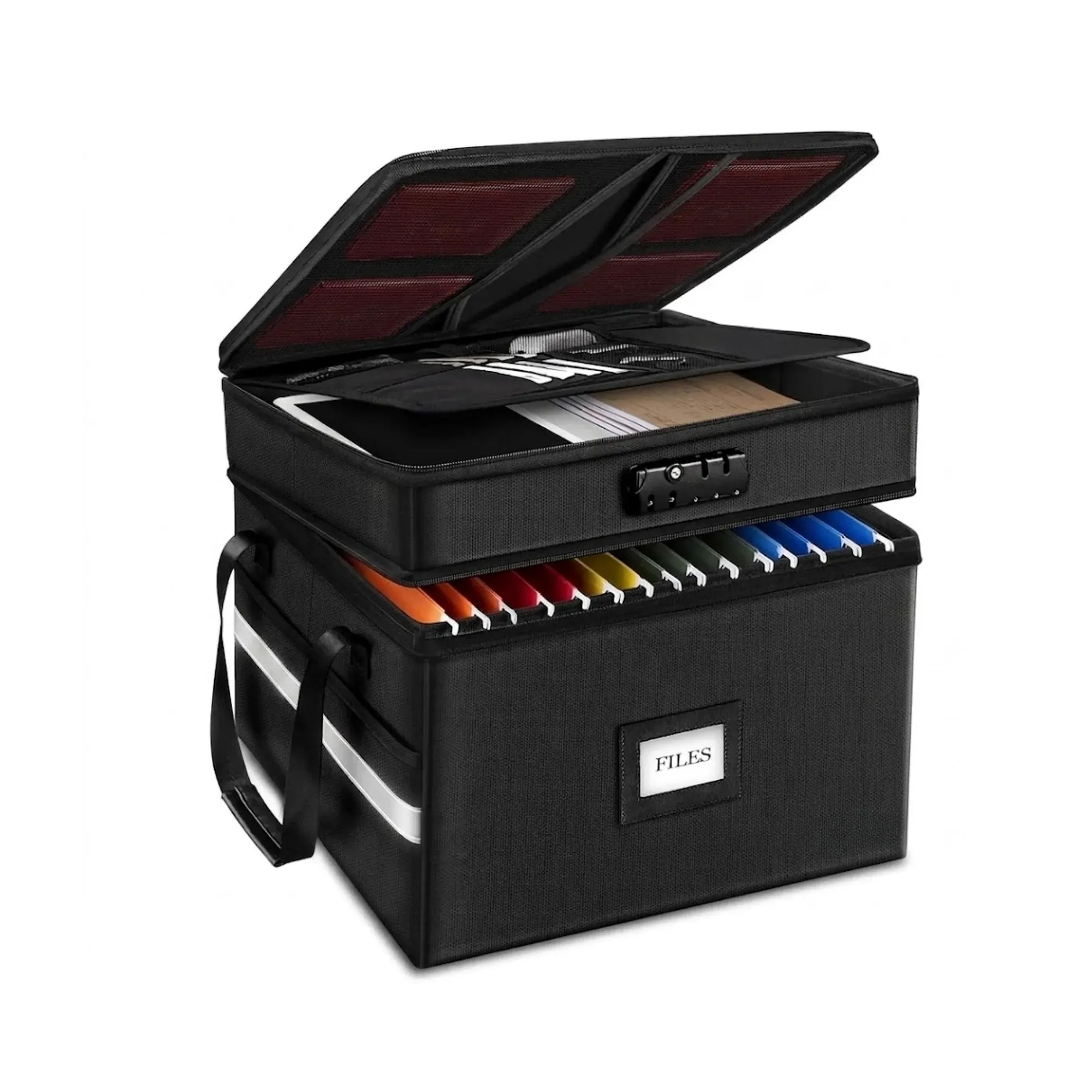 CARLA HOME Fireproof Document Box with Lock - Fabric - Office - Fireproof — image 1