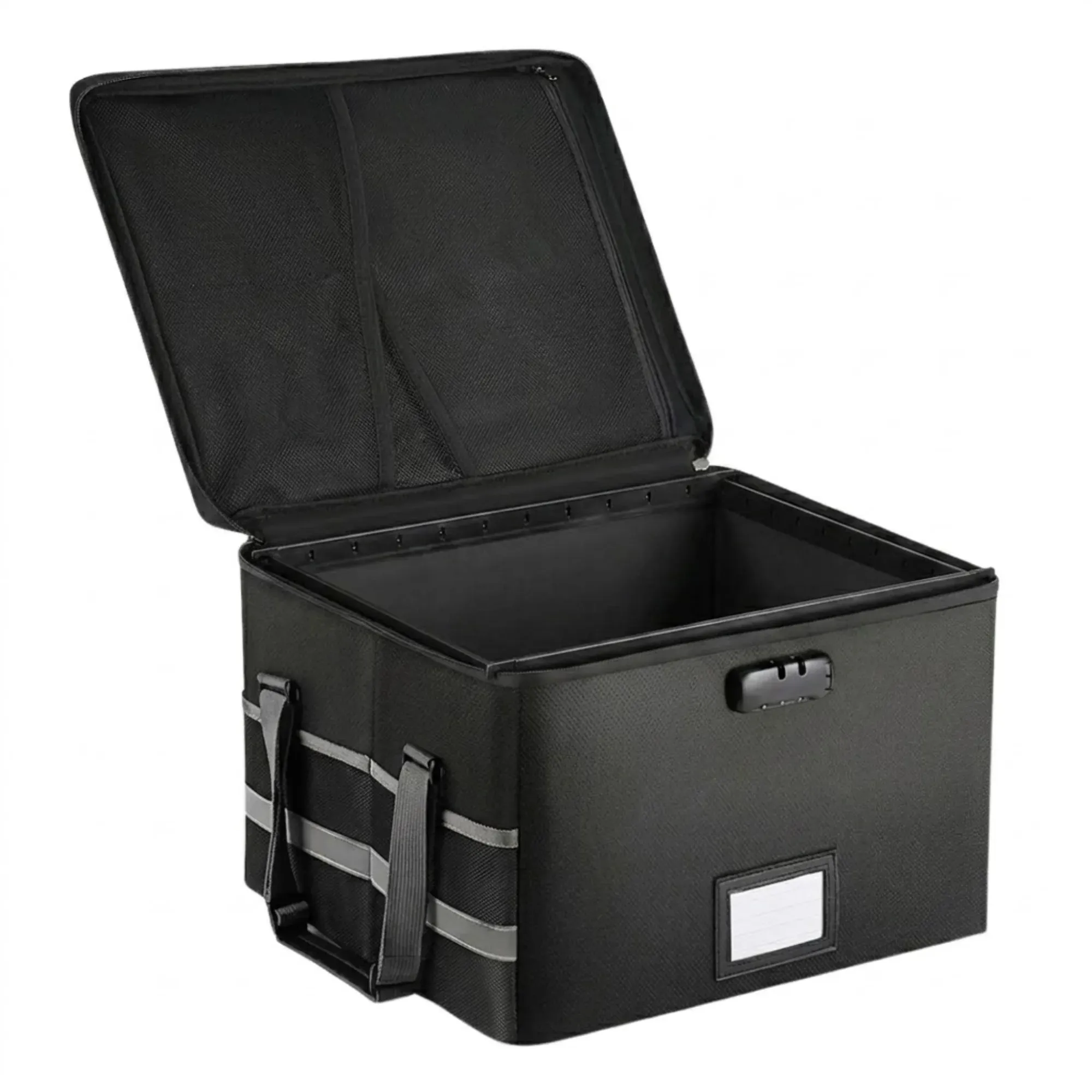 CARLA HOME Fireproof Document Box with Lock - Collapsible Black - Glass Fiber view 9