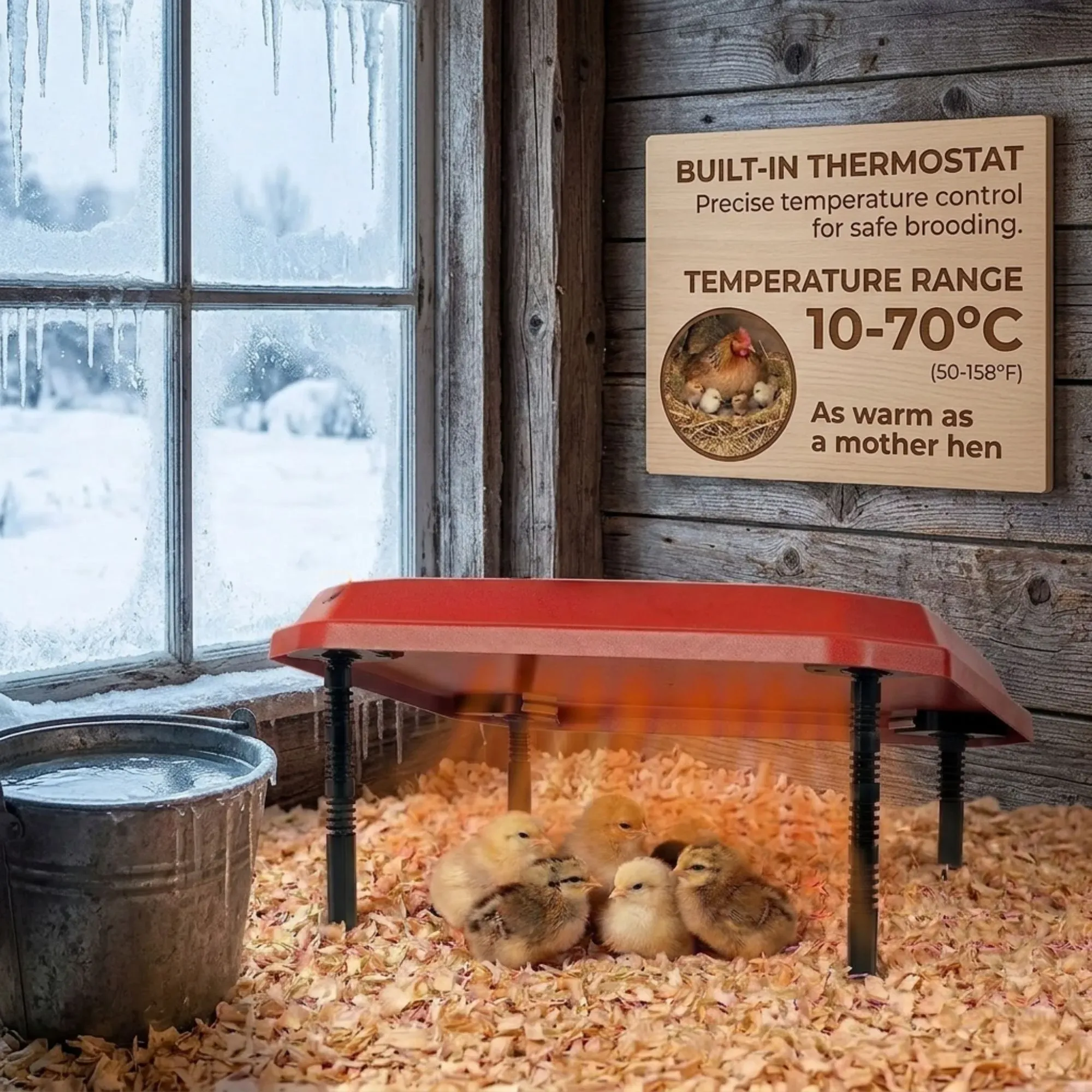 CARLA HOME Chick Brooder Heating Plate - Adjustable Height - Red - Chicken Heater view 6
