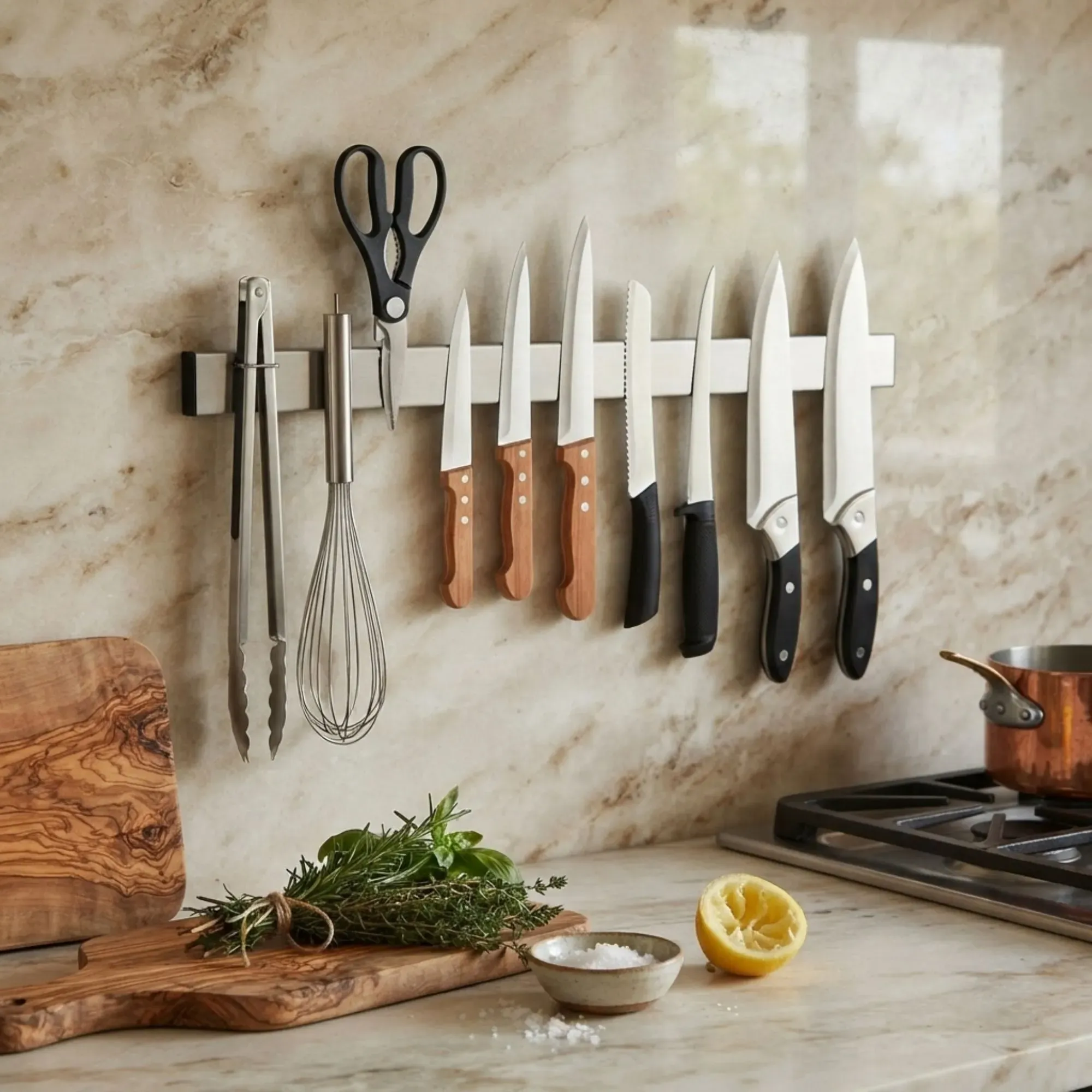 CARLA HOME Magnetic Knife Strip 40cm, Premium Stainless Steel Wall Rack Kitchen view 2