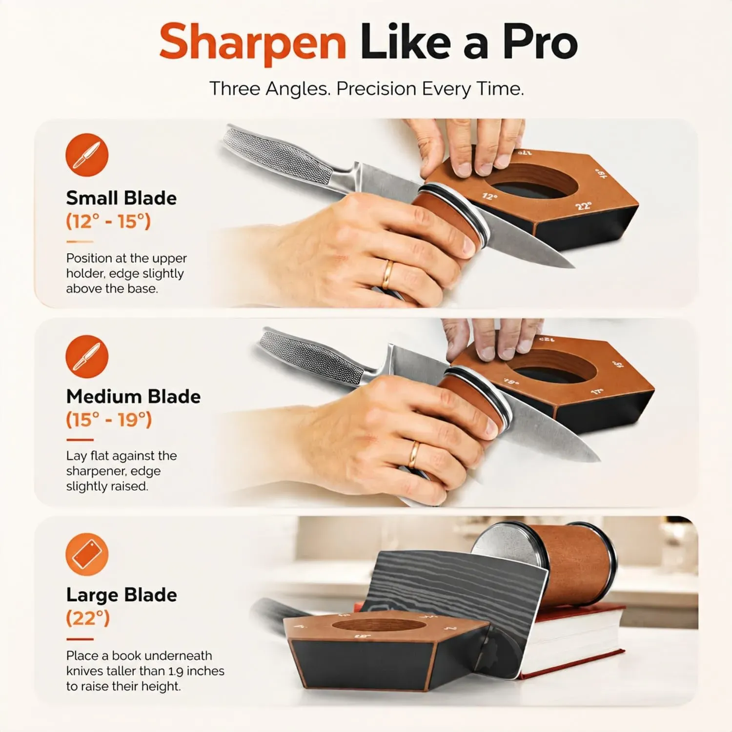 CARLA HOME Rolling Knife Sharpener, 5 Angle, Knife Sharpening Tool Kit Kitchen view 6