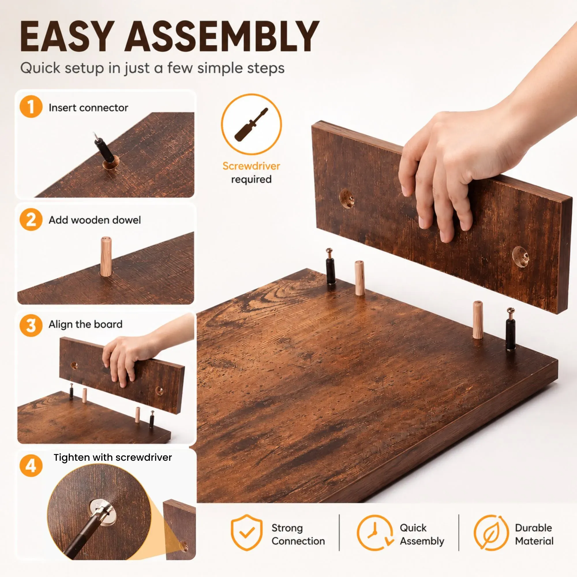 CARLA HOME Dual Monitor Stand Riser, Adjustable Length and Angle, Brown view 9