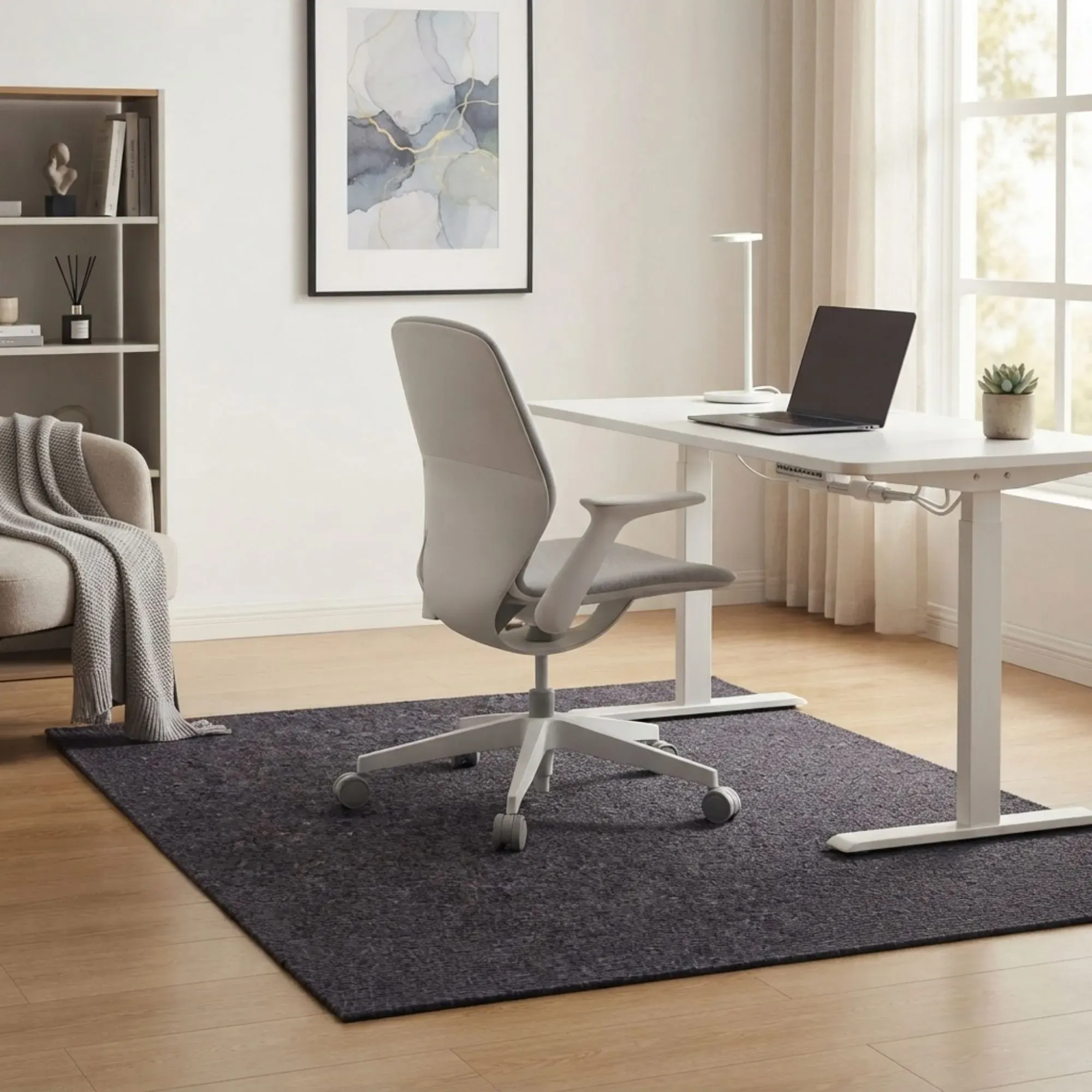 CARLA HOME Office Chair Mat Hard Floor Protector, 120x90 cm, Anti-Slip, Grey view 2