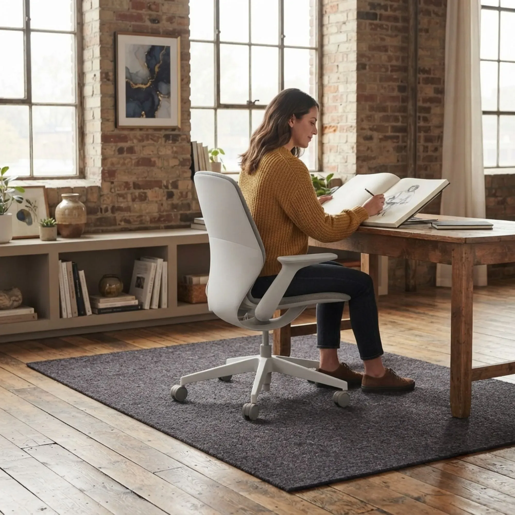 CARLA HOME Office Chair Mat Hard Floor Protector, 120x90 cm, Anti-Slip, Grey view 6