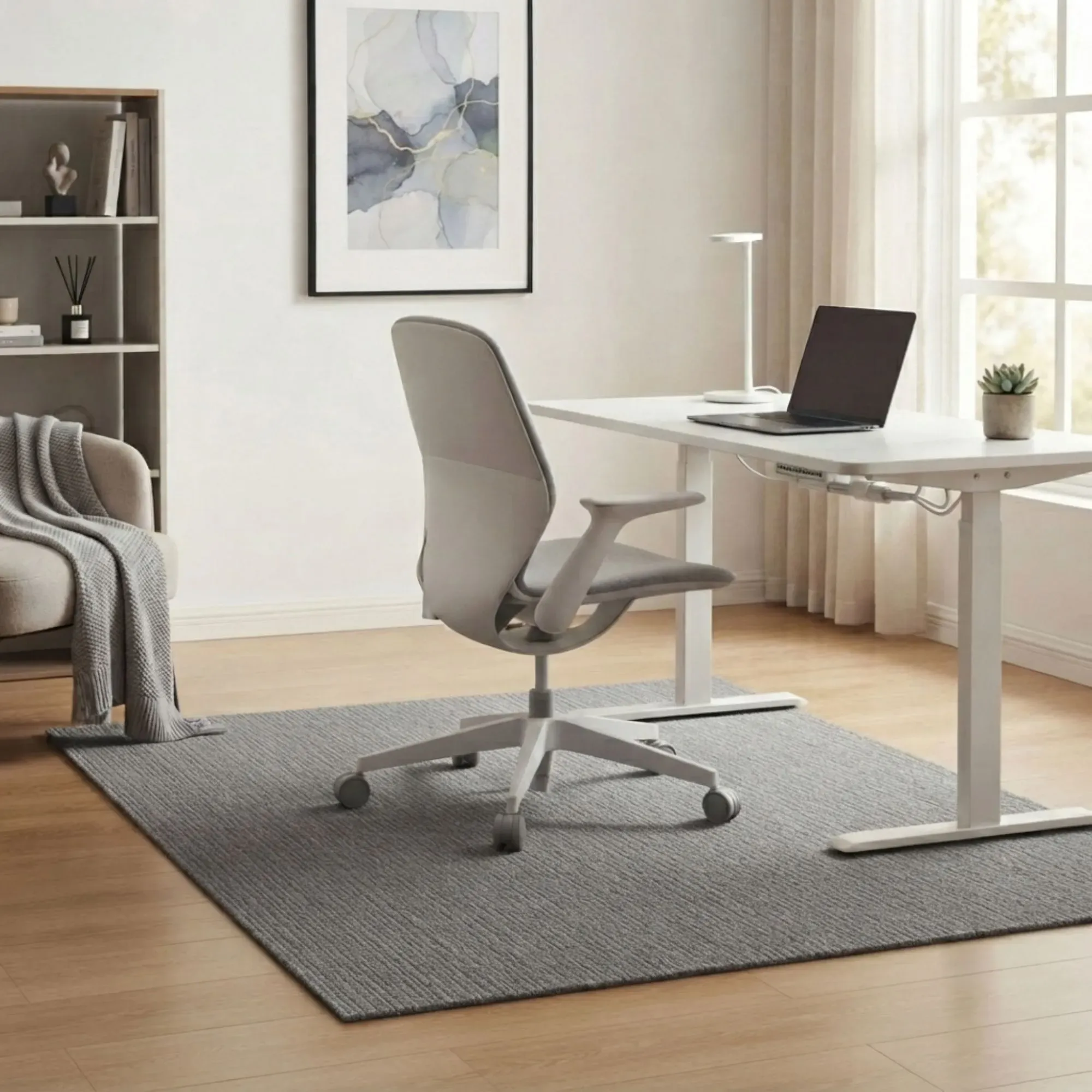 CARLA HOME Office Chair Mat Hard Floor Protector, 120x90 cm, Anti-Slip, White view 2