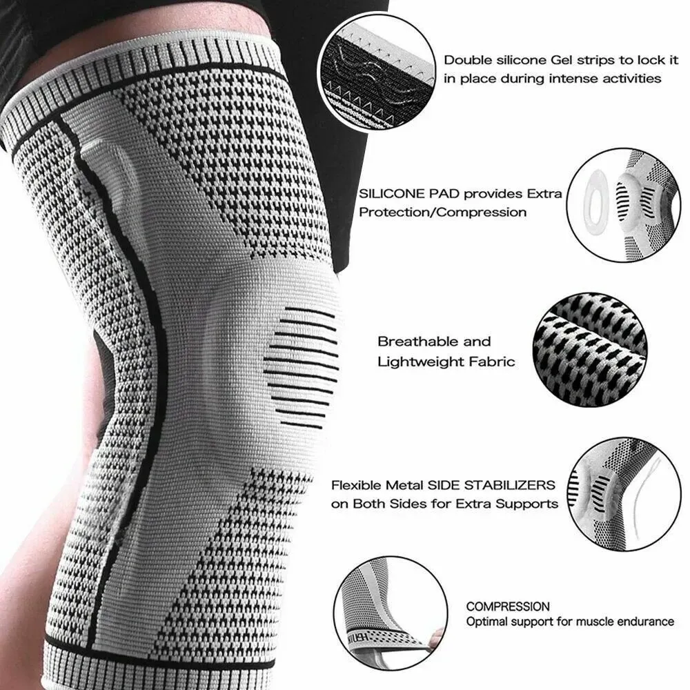 Black Knee Compression Sleeve for Sports Support, Size XL view 7
