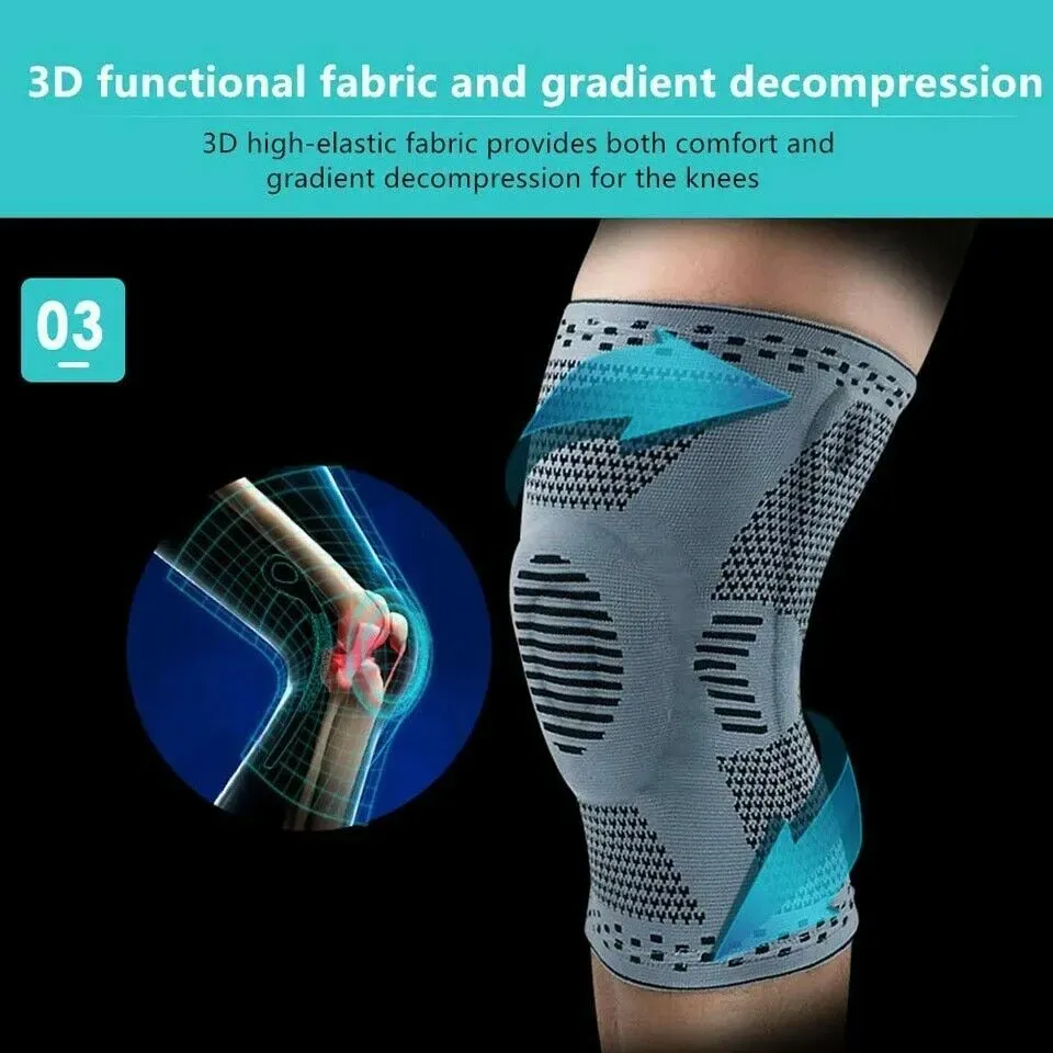 Black Knee Compression Sleeve for Sports Support, Size XL view 9