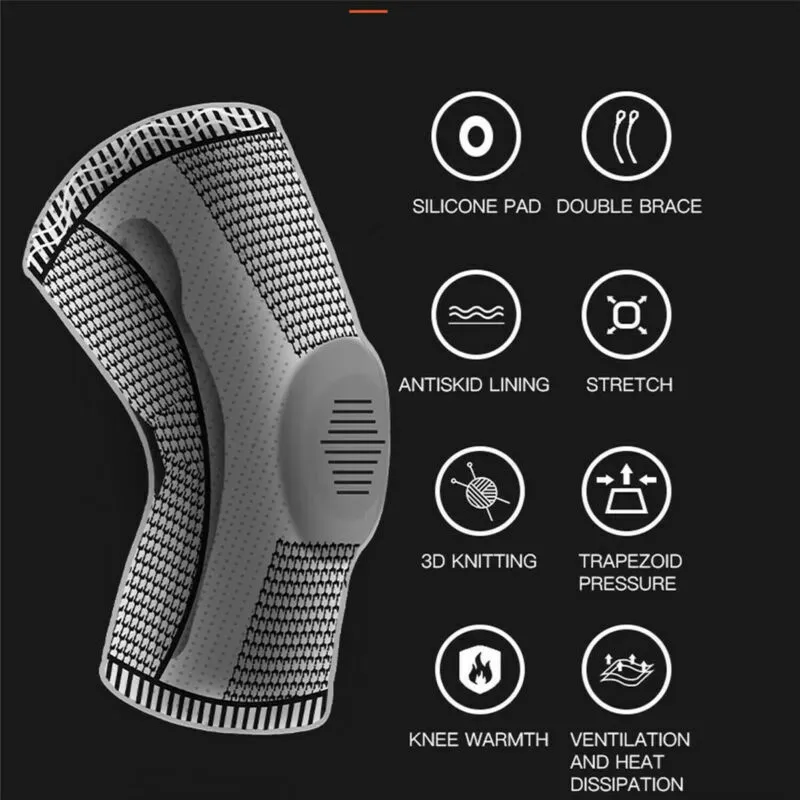Knee Compression Sleeve in Grey for Sports and Arthritis Support view 2