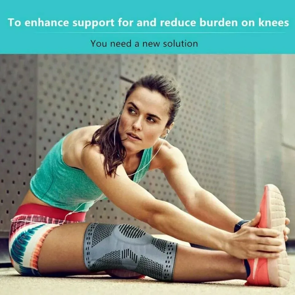 Knee Compression Sleeve in Grey for Sports and Arthritis Support view 3