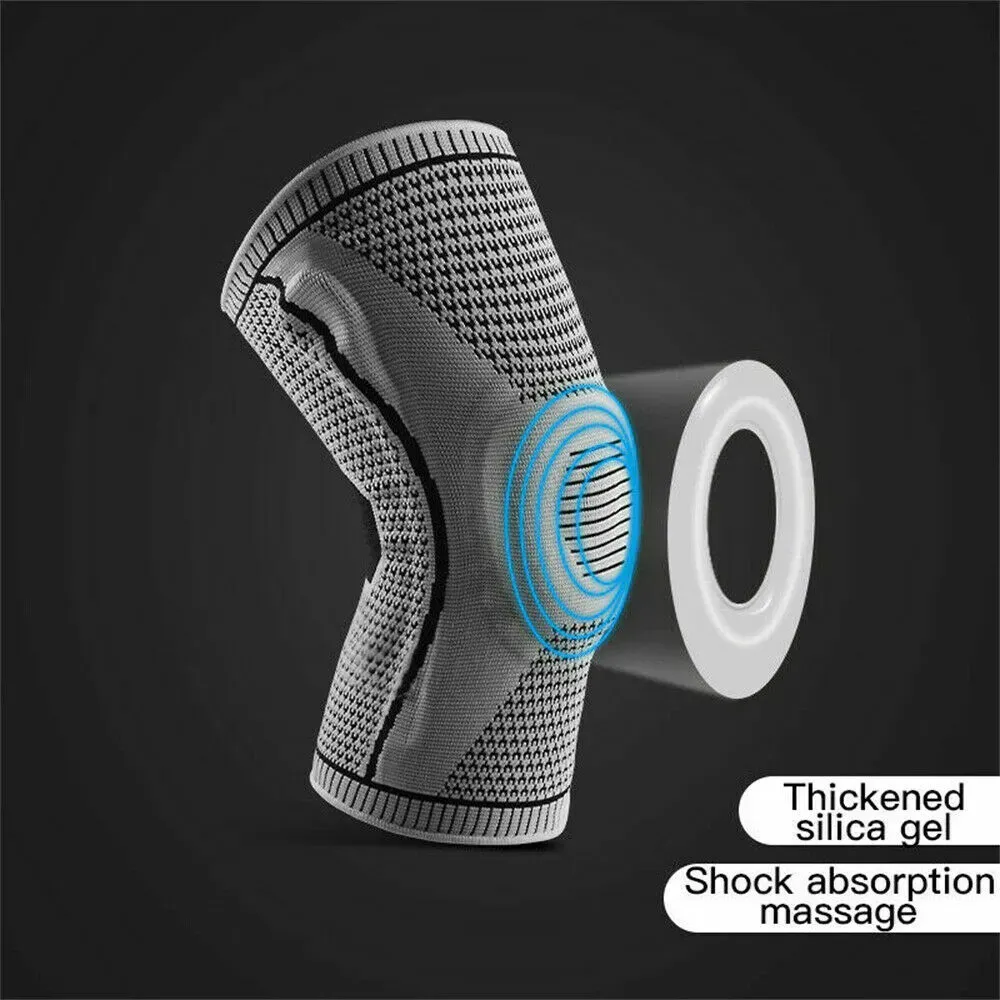 Knee Compression Sleeve in Grey for Sports and Arthritis Support view 4