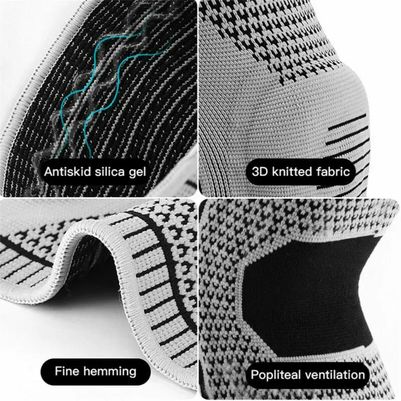 Knee Compression Sleeve in Grey for Sports and Arthritis Support view 6