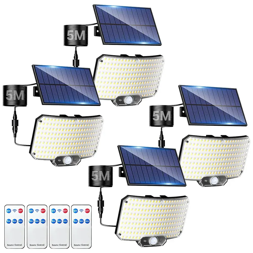 238LED Solar Powered Motion Sensor Flood Light in Black for Outdoor Security view 7