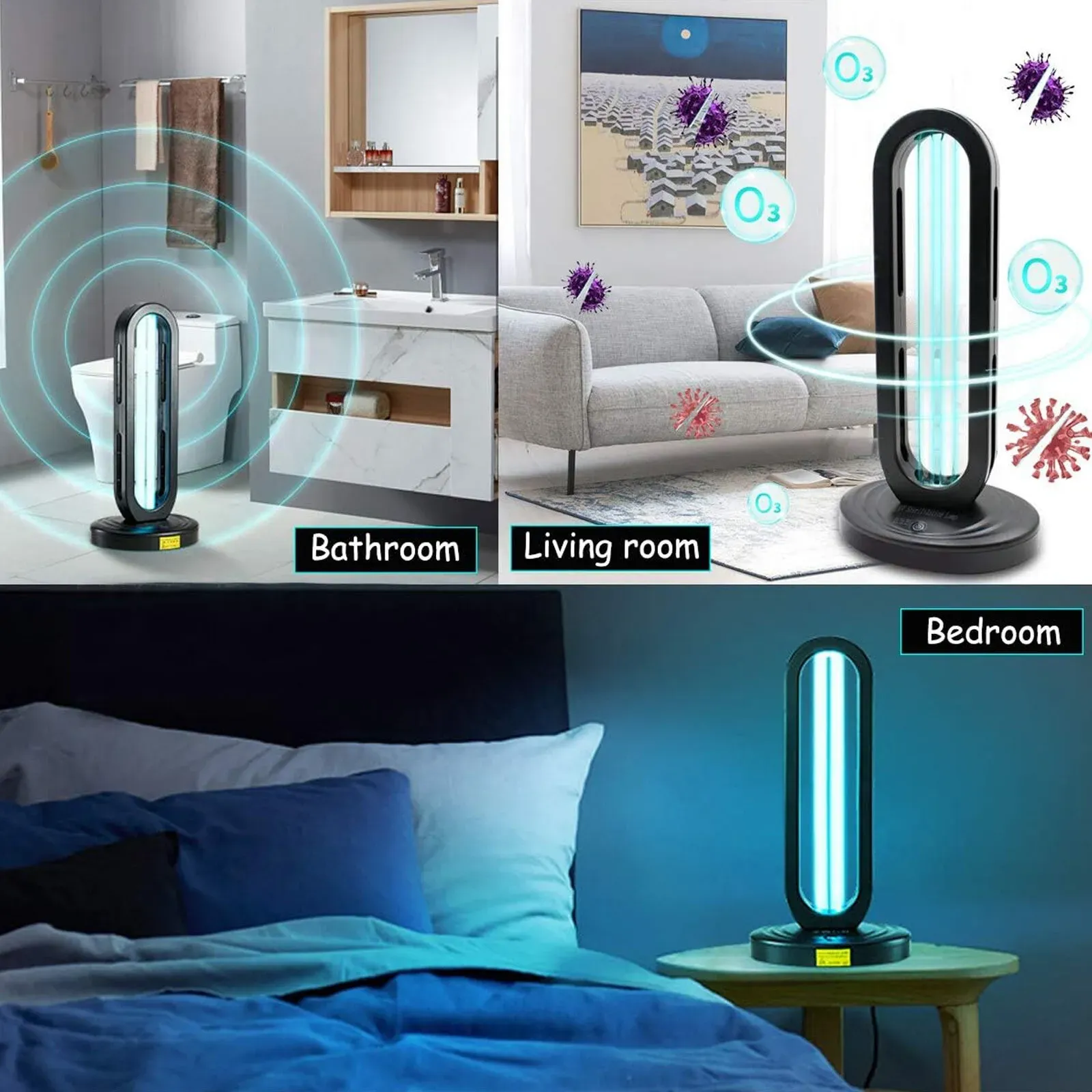 Large 38W UVC UV Light Ozone Germicidal Lamp for Home and Office Disinfection view 2