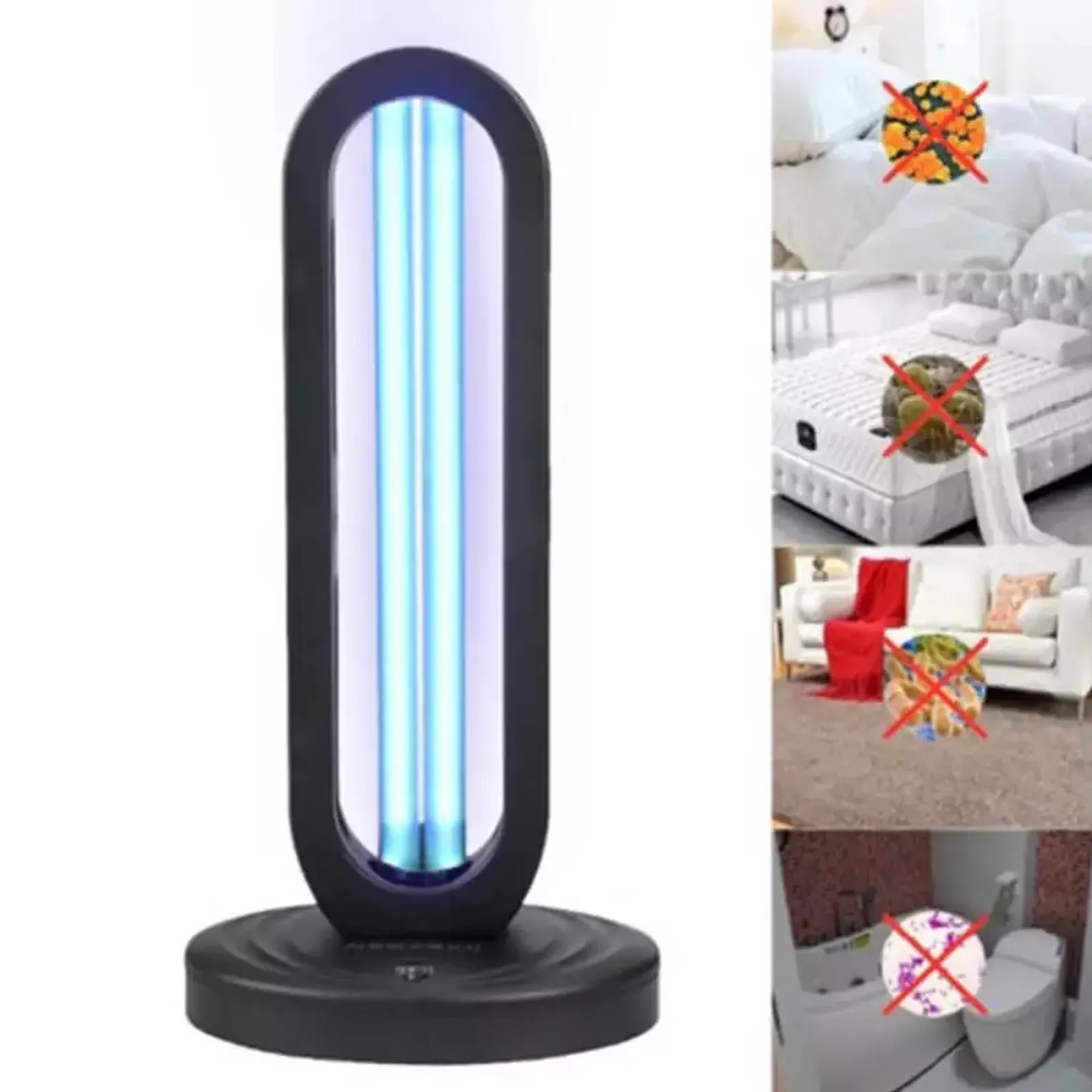38W Black UVC UV Light Ozone Germicidal Lamp for Home and Office Disinfection view 4