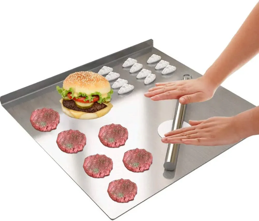 Silver Stainless Steel Chopping Board 50x40cm - Non-Slip Pastry Worktop Protector view 8