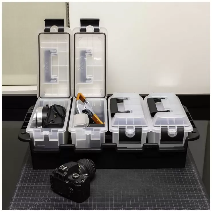 Stackable Grey Multipurpose Storage Container 4 Pack with Waterproof Gasket view 3