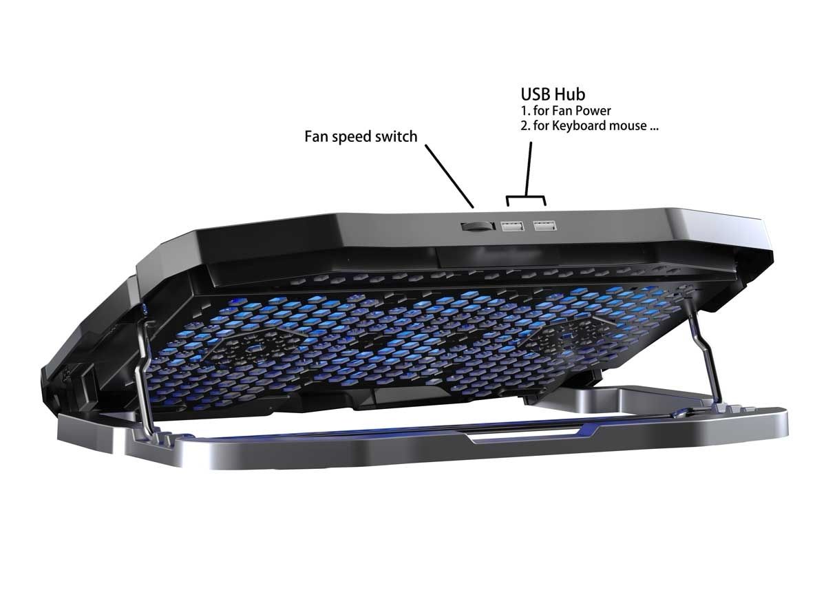OXHORN LC-1701 Laptop Cooling Stand High Adjustable view 3