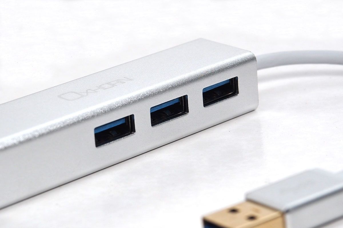 OXHORN USB-H3L USB 3.0 Hub+Gigabit LAN view 2