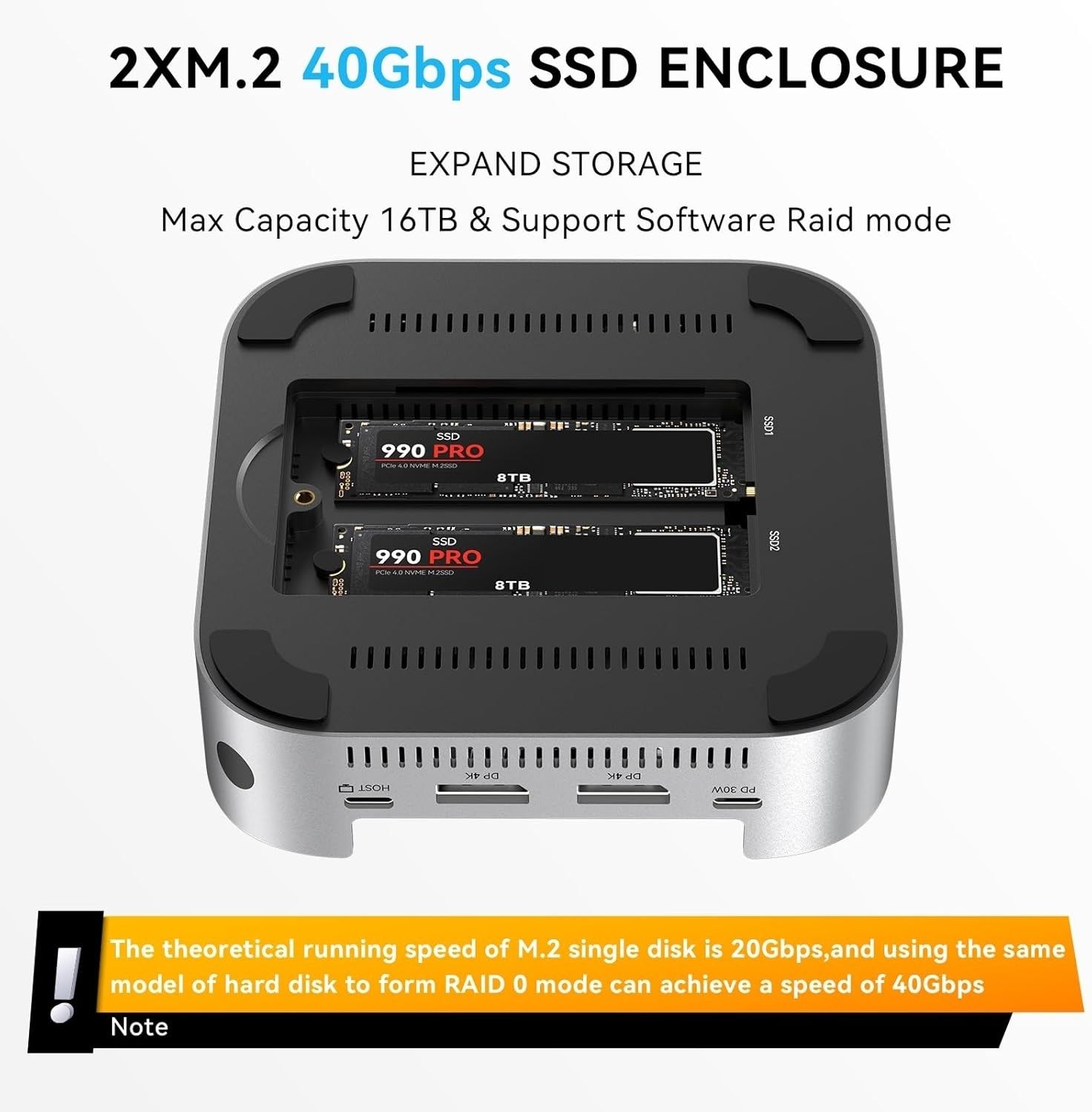 ACASIS M001PRO 14-in-1 Mac Mini Docking Station USB4 40Gbps Dock Dual 4K60Hz view 3