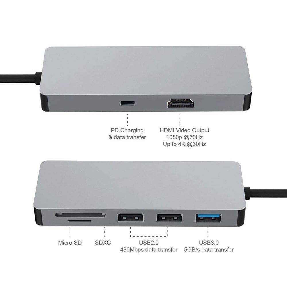 INTACT 9822T USB-C 7-in-1 Multifunction Adapter view 4