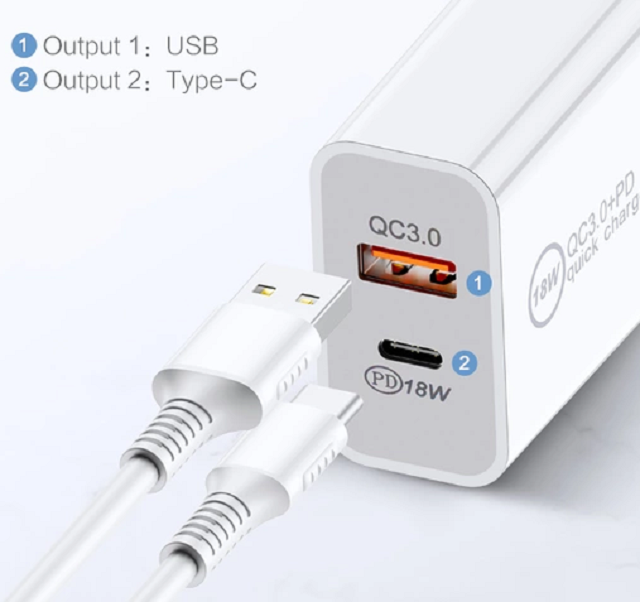 BDI 25W PD Quick Charger AU plug with USB and Type C Port SDC-25WACB -2pack view 2