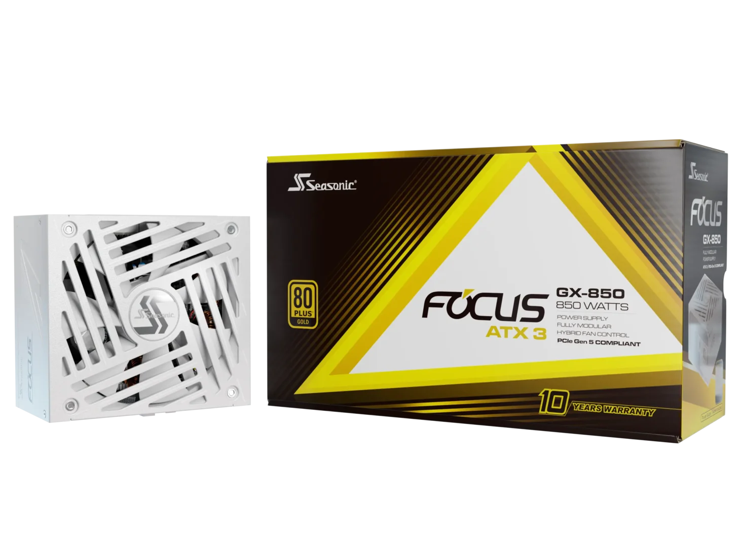Seasonic 850W Focus GX-850 V4 WHITE Fully-Modular 80 PLUS Gold ATX3.1/PCIe 5.1 PSU view 10