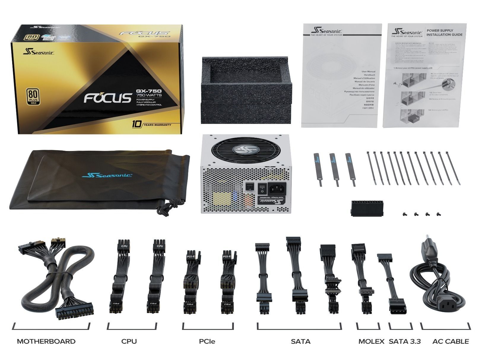 SEASONIC FOCUS GX (ONESEASONIC) WHITE EDITION GX-750 (SSR-750FX WHITE) 750W 80 view 8
