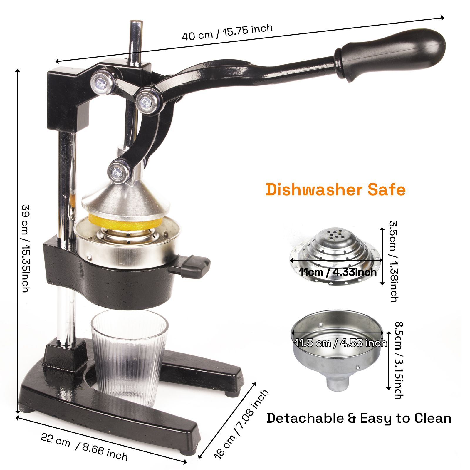 Heavy Duty Commercial Cast Iron Manual Juice Press Citrus Juicer for Oranges view 2